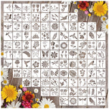 100Pcs Small Stencils for Rock Painting Reusable Small Flower Stencils for Crafts on Wood 2 Inch Nature Spring Flower Stencil Floral templates for Paint on Craft Fabric Card Walls Decor(Floral100) Hosomono