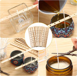 100pcs Wooden Candle Wick Holders - 3 Wick Candle Holders, Candle Making Wick Centering Tool with 7 Holes GSXRB