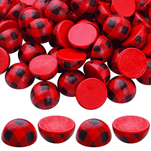 100pcs 15 mm Half Wooden Balls Plaid Wood Beads Mini Hemisphere Wood Craft Balls Natural Rustic Unfinished Split Farmhouse Wooden Beads for DIY Hmjpng