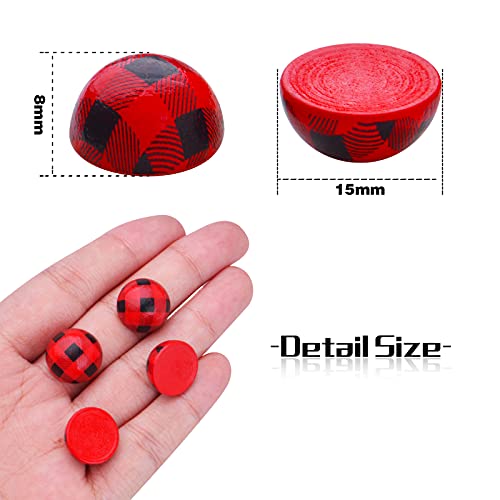 100pcs 15 mm Half Wooden Balls Plaid Wood Beads Mini Hemisphere Wood Craft Balls Natural Rustic Unfinished Split Farmhouse Wooden Beads for DIY Hmjpng