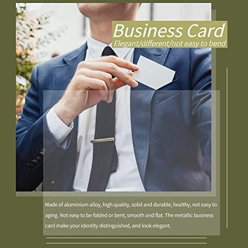 100pcs Sliver Sublimation Metal Business Cards, Engraved Metal Business Cards Sublimation Blanks 3.4x2.1in Thicknes (0.22mm) (Silver) Strnek