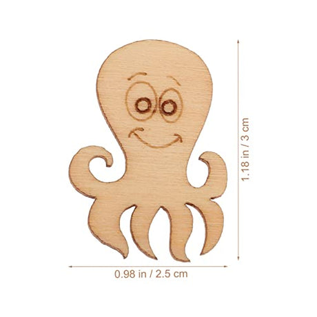 100pcs Unfinished Wooden Ocean Sea Animal Life Cutouts Blanks Whale Ocean Crafting Home Wooden Life Craft Art Project for Ornament Crafts Abaodam