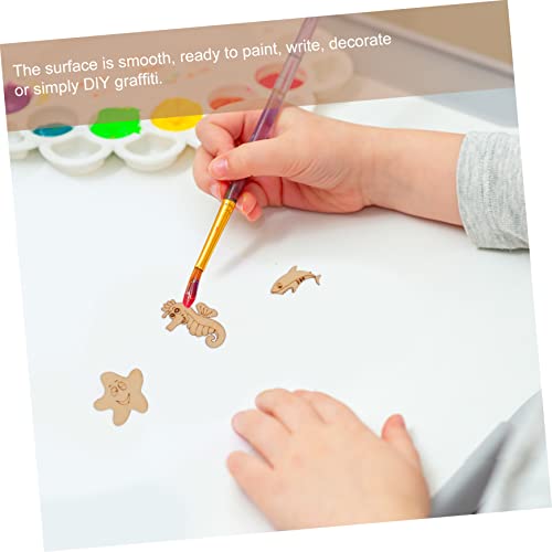 100pcs Unfinished Wooden Ocean Sea Animal Life Cutouts Blanks Whale Ocean Crafting Home Wooden Life Craft Art Project for Ornament Crafts Abaodam