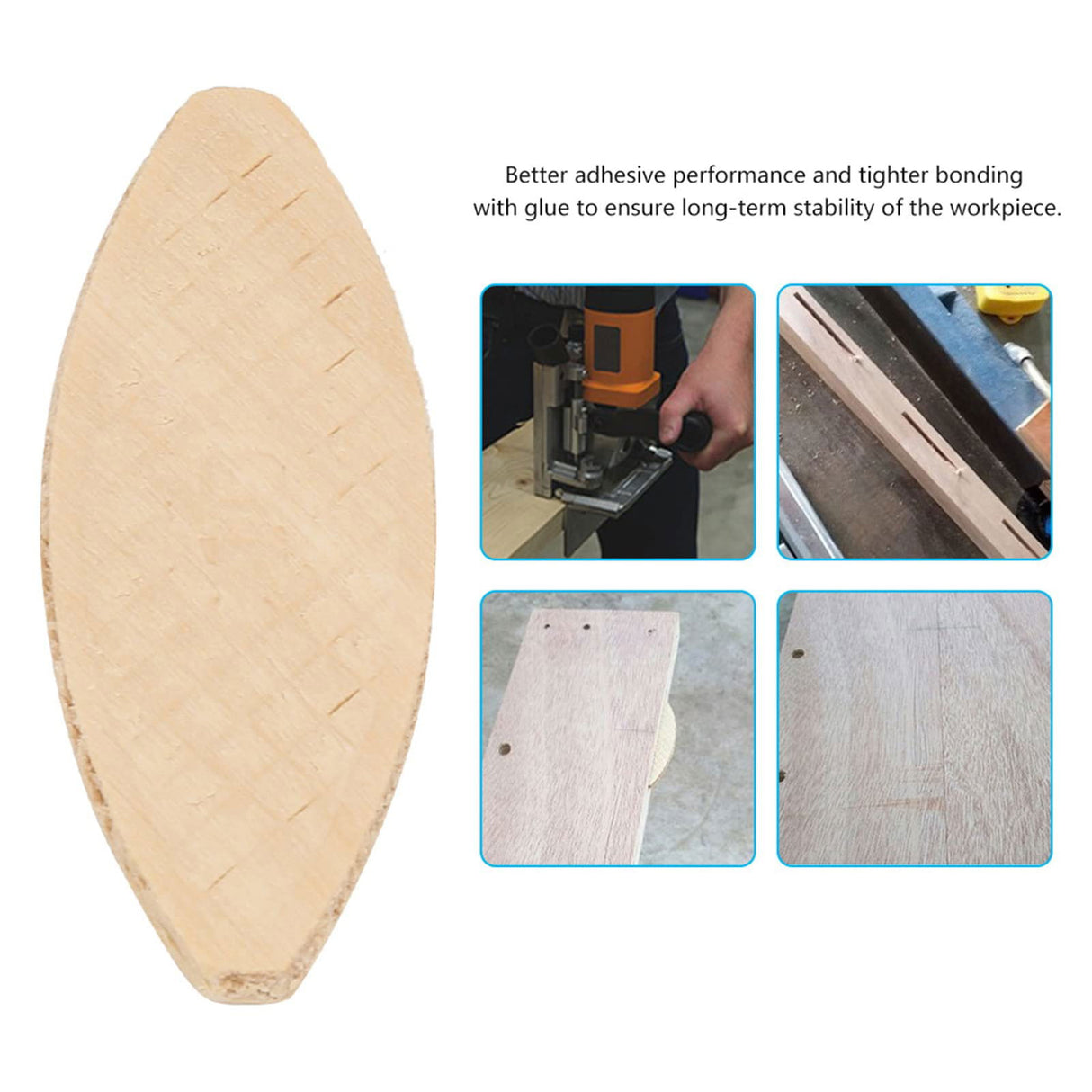 100pcs Wood Joining Biscuits Wood Board Docking Tool 10 Biscuit Joiner Tool Jointer Woodworking Cordless Biscuits Wood Attachment Cable Plate Joining Acouto