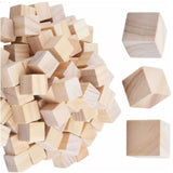 100pcs Wooden Cubes, Square Wood Blocks Unfinished Wood Pieces for DIY Crafts, Puzzle Making, 2cm HERCHR