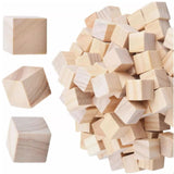 100pcs Wooden Cubes, Square Wood Blocks Unfinished Wood Pieces for DIY Crafts, Puzzle Making, 2cm HERCHR