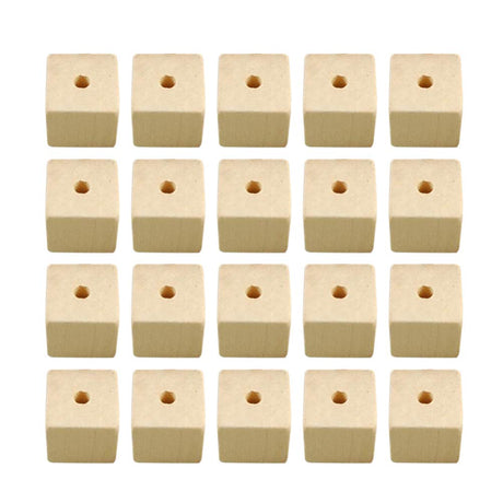 100pcs Wooden Square Beads Natural Blank Wood Cubes with Holes for Jewelry Necklace Creations, Crafts and DIY Projects（12 * 12MM） SUPVOX