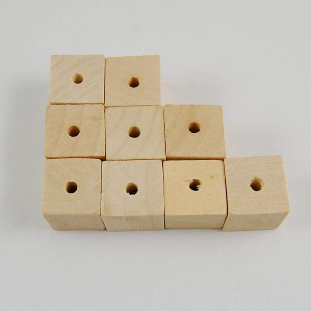 100pcs Wooden Square Beads Natural Blank Wood Cubes with Holes for Jewelry Necklace Creations, Crafts and DIY Projects（12 * 12MM） SUPVOX