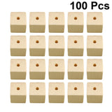 100pcs Wooden Square Beads Natural Blank Wood Cubes with Holes for Jewelry Necklace Creations, Crafts and DIY Projects（12 * 12MM） SUPVOX