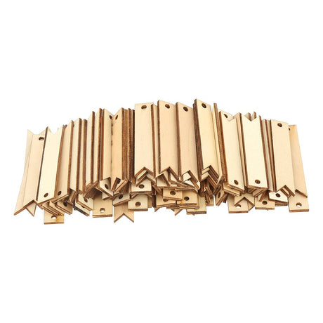 100pcs Wooden Tags, 2.6 x 0.5inch Nature Color Wood Gift Tag Natural Rustic Wood Craft Labels Home DIY Supplies for Wine Decor Weddings Decoration HEEPDD