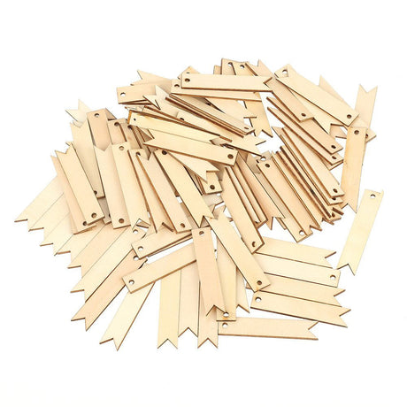 100pcs Wooden Tags, 2.6 x 0.5inch Nature Color Wood Gift Tag Natural Rustic Wood Craft Labels Home DIY Supplies for Wine Decor Weddings Decoration HEEPDD