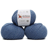 100% Baby Alpaca Yarn Wool Set of 3 Skeins Bulky Weight - Made in Peru - Heavenly Soft and Perfect for Knitting and Crocheting (Denim Blue, Bulky) Alpaca Warehouse