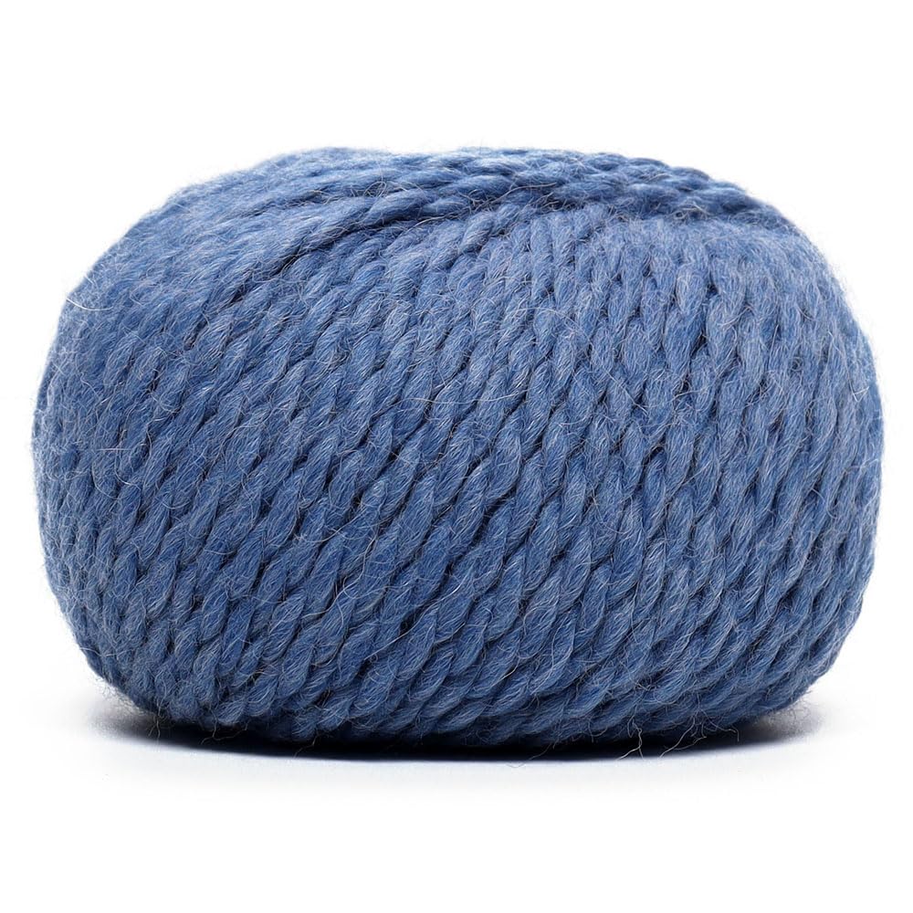 100% Baby Alpaca Yarn Wool Set of 3 Skeins Bulky Weight - Made in Peru - Heavenly Soft and Perfect for Knitting and Crocheting (Denim Blue, Bulky) Alpaca Warehouse