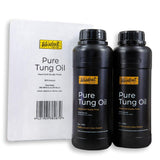 100% Pure Tung Oil, Food Safe (2) Countertops, Cutting Boards, Woodturning, Toys. Natural Wood Sealer for Indoor Floors Furniture. Waterproofing Outside Furniture, Garden Beds, Decks. Double Pack Woodcut Tools