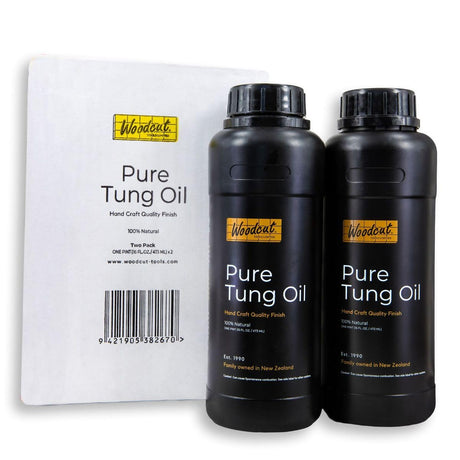100% Pure Tung Oil, Food Safe (2) Countertops, Cutting Boards, Woodturning, Toys. Natural Wood Sealer for Indoor Floors Furniture. Waterproofing Outside Furniture, Garden Beds, Decks. Double Pack Woodcut Tools