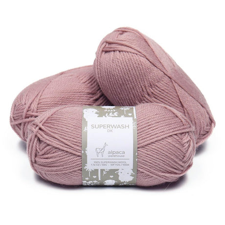 100% Pure Wool Yarn Superwash Set of 3 Skeins (150 Grams) DK Weight - Sourced Directly from Peru - Heavenly Soft and Perfect for Knitting and Crocheting (Antique Rose) Alpaca Warehouse