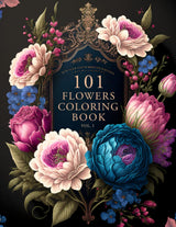 101 Flowers: A Beautiful & Relaxing Adult Coloring Book of Floral Designs.: Great Gift for Nature Lovers, Moms, Women, and Seniors. ● Stress & Anxiety Relief WoodArtSupply