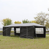 10/20/30ft Party Tent Wedding Patio Gazebo Outdoor Carport Canopy Shade with/Without Side Removable Walls, Party Wedding BBQ Events Tent (Black,10x30ft) Generic