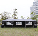 10/20/30ft Party Tent Wedding Patio Gazebo Outdoor Carport Canopy Shade with/Without Side Removable Walls, Party Wedding BBQ Events Tent (Black,10x30ft) Generic