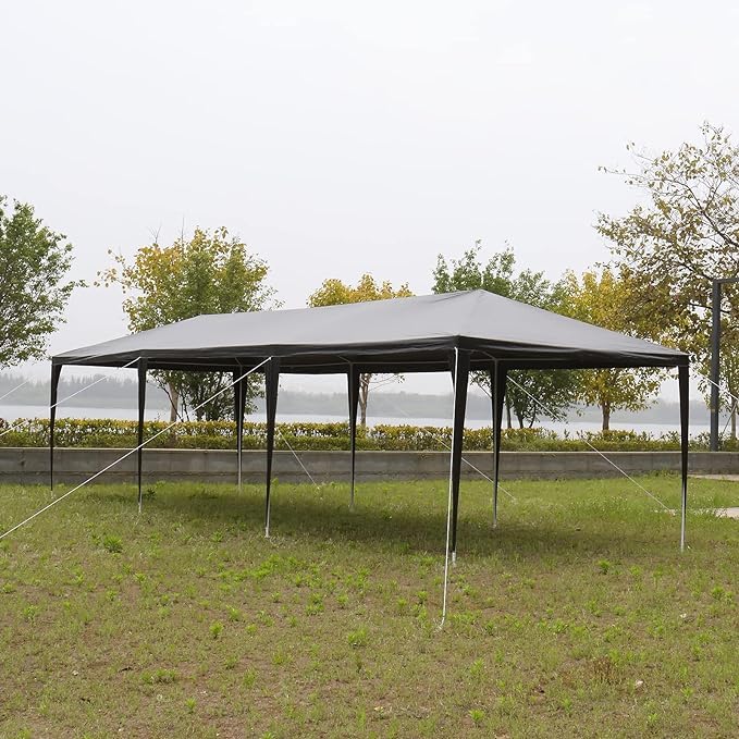 10/20/30ft Party Tent Wedding Patio Gazebo Outdoor Carport Canopy Shade with/Without Side Removable Walls, Party Wedding BBQ Events Tent (Black,10x30ft) Generic