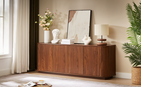 Sideboard Storage Cabinet TV Stand with Wave Pattern HouseOfZazla