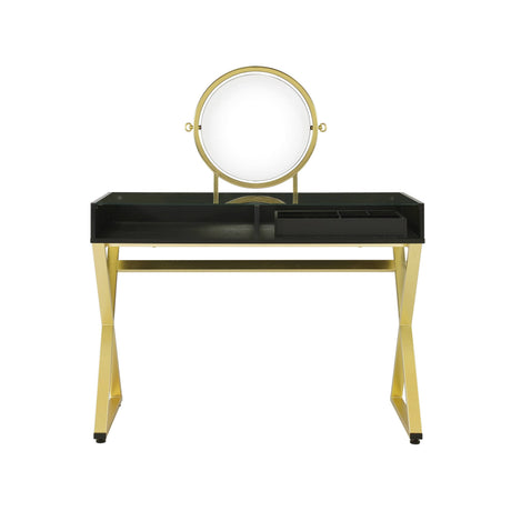 Black & Gold Finish Vanity Desk HouseOfZazla