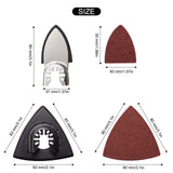 104Pcs Oscillating Tool Sanding Pads, 2Pcs Triangle Sanding Pads and 2Pcs Finger Sanding Pad, 100Pcs Multitool Sandpaper, Grit Fit for Finishing Wood towbluii