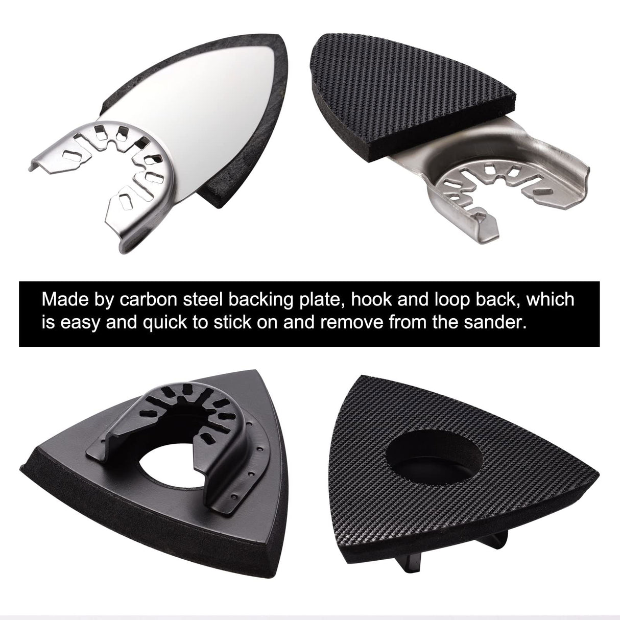 104Pcs Oscillating Tool Sanding Pads, 2Pcs Triangle Sanding Pads and 2Pcs Finger Sanding Pad, 100Pcs Multitool Sandpaper, Grit Fit for Finishing Wood towbluii