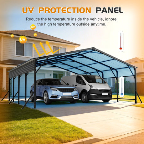 20'x20' Galvanated Steel Carport Canopy HouseOfZazla