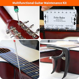 106Pcs Guitar Tool Kit, Guitar Accessories Guitar Maintenance Kit, Guitar Repair Kit with Capo Guitar Strings Picks Bridge Pins Gauge, TIMDAM Guitar TIMDAM