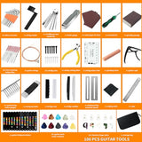 106Pcs Guitar Tool Kit, Guitar Accessories Guitar Maintenance Kit, Guitar Repair Kit with Capo Guitar Strings Picks Bridge Pins Gauge, TIMDAM Guitar TIMDAM