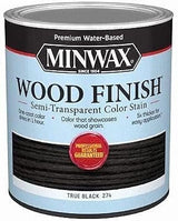 108500000 Wood Finish Stain, Water-Based, Semi-Transparent, True Black, 1-Qt. - Quantity 44 Minwax