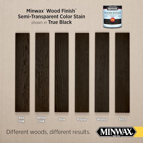 108500000 Wood Finish Stain, Water-Based, Semi-Transparent, True Black, 1-Qt. - Quantity 44 Minwax