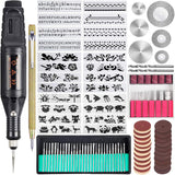 108 Pcs Engraving Tool Kit, Multi-Functional Electric Corded Micro Engraver Etching Pen DIY Rotary Tool for Jewelry Glass Wood Ceramic Metal Plastic WoodArtSupply