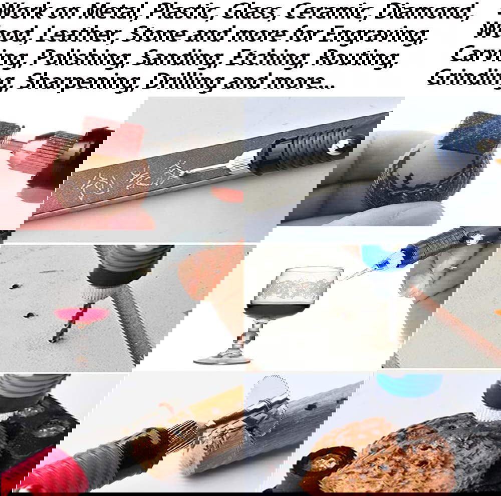 108 Pcs Engraving Tool Kit, Multi-Functional Electric Corded Micro Engraver Etching Pen DIY Rotary Tool for Jewelry Glass Wood Ceramic Metal Plastic WoodArtSupply