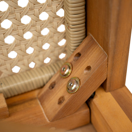 Netro Acacia Wood Dining Chair with Light Brown Wicker HouseOfZazla