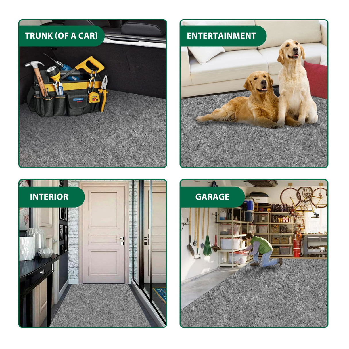 10L0L Golf Cart Premium Garage Floor Mat-Waterproof Anti-Slip Thickened Mat for Golf Cart Motorcycle Mower ATV UTV Parking Mat-106'' x 59'' 10L0L