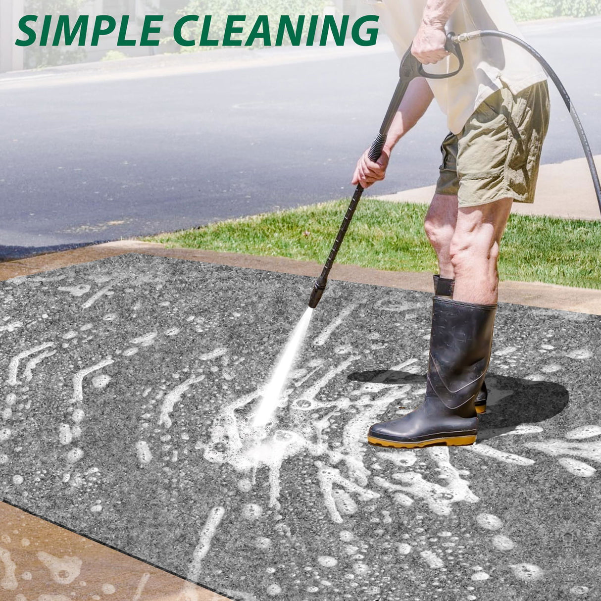 10L0L Golf Cart Premium Garage Floor Mat-Waterproof Anti-Slip Thickened Mat for Golf Cart Motorcycle Mower ATV UTV Parking Mat-106'' x 59'' 10L0L