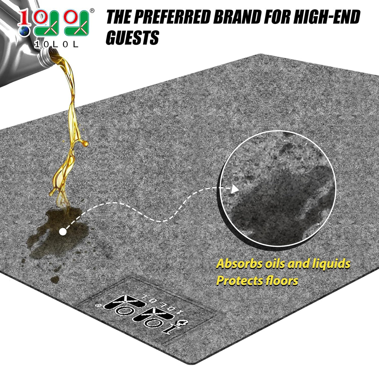 10L0L Golf Cart Premium Garage Floor Mat-Waterproof Anti-Slip Thickened Mat for Golf Cart Motorcycle Mower ATV UTV Parking Mat-106'' x 59'' 10L0L