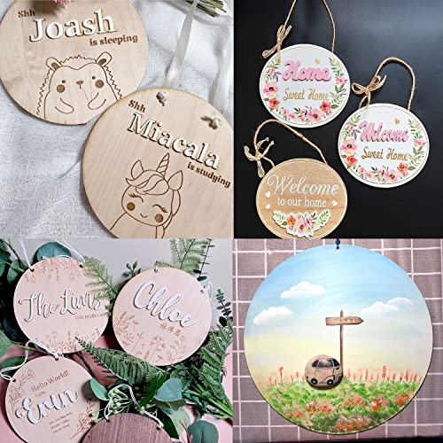 10PCS 14Inch Cutouts Blank Round Wood Slice Wood Circles for Crafts, Unfinished Wooden Slices Blank Round Wooden Circles, Wood Circles for Painting, Unixing