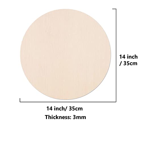 10PCS 14Inch Cutouts Blank Round Wood Slice Wood Circles for Crafts, Unfinished Wooden Slices Blank Round Wooden Circles, Wood Circles for Painting, Unixing