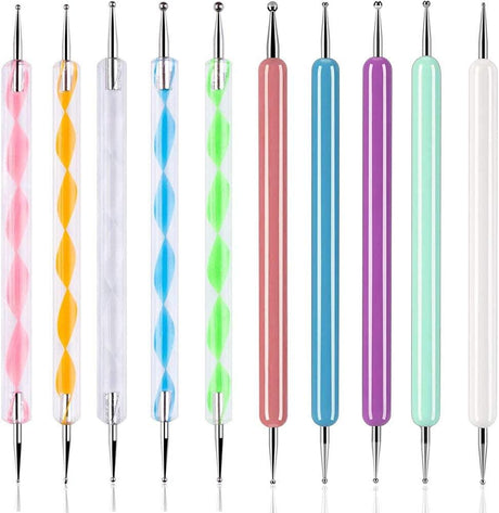 10PCS Dotting Tools Set Nail Art Embossing Stylus for Painting Rocks Mandalas Dot WoodArtSupply