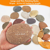 10PCS Extra-Large River Rocks for Painting,Multi-Color Painting Stones,3.3-4.5 Inch Smooth WoodArtSupply