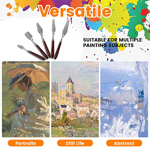 10PCS Palette Knife, Stainless Steel Painting Knife Set, Flexible Spatula Pallet Knife, Metal Artist Knives, Oil Painting Accessories Color Mixing Cualork