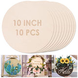 10Pcs 10Inch Cutouts Blank Round Wood Slice Wood Circles for Crafts, Unfinished Wooden Slices Blank Round Wooden Circles, Wood Circles for Painting, Unixing