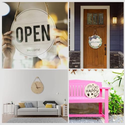 10Pcs 12 Inch Wood Circles for Crafts, Unfinished Wood Blank Door Hanger Sign, DIY Wood Rounds for Cricut Projects, Wood Burning, Painting, KOOCHOICE