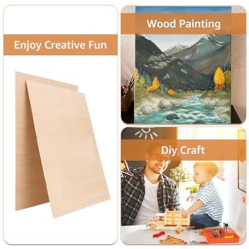 10Pcs 16 x 12 x 1/8 Inch Baltic Birch Plywood Sheets Unfinished Plywood Sheet for Arts and Crafts, Painting, Pyrography, Wood Engraving, Wood ACXFOND