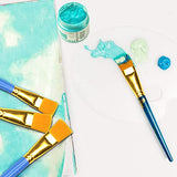 10Pcs 1 inch Flat Paint Brushes Acrylic Paint Brush Big Paint Brushes Watercolor Synthetic Brushes Bulk Wooden Handle Painting Brush Detail Oil Brush Anlan-angel