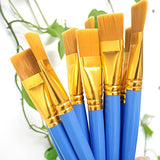 10Pcs 1 inch Flat Paint Brushes Acrylic Paint Brush Big Paint Brushes Watercolor Synthetic Brushes Bulk Wooden Handle Painting Brush Detail Oil Brush Anlan-angel