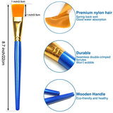 10Pcs 1 inch Flat Paint Brushes Acrylic Paint Brush Big Paint Brushes Watercolor Synthetic Brushes Bulk Wooden Handle Painting Brush Detail Oil Brush Anlan-angel